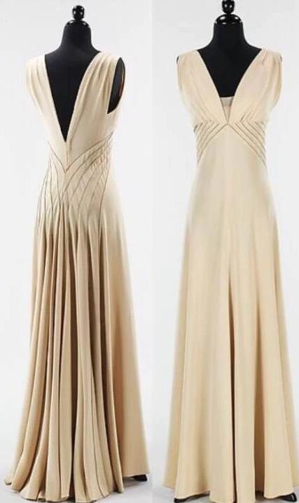 A-line Sleeveless Long Prom Dress, Evening Dresses Y1877