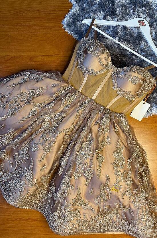 Sweetheart Lace Appliques Short Dresses on Luulla