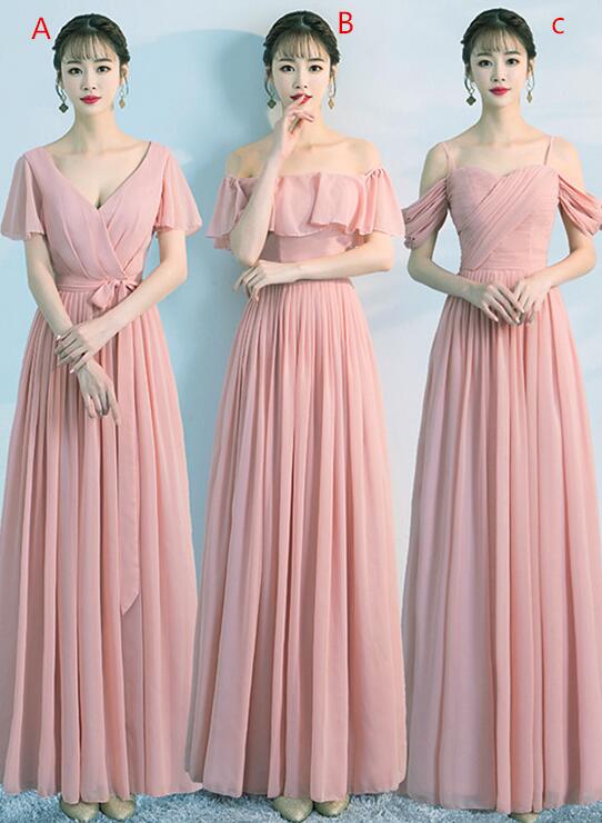 Lovely Simple Long Pink Bridesmaid Dresses on Luulla