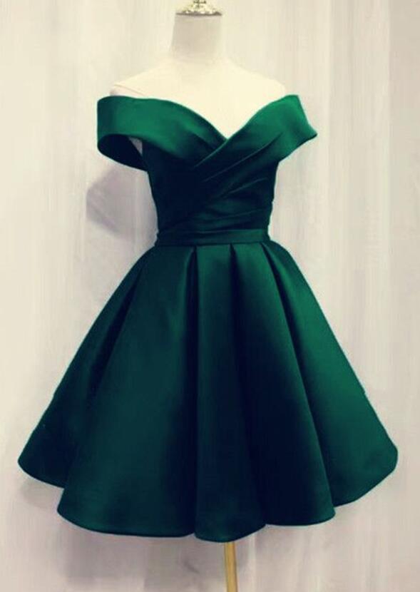 Off The Shoulder Emerald Green Short Dresses on Luulla