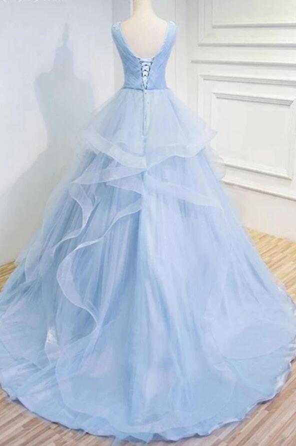 Short Puffy Sleeves V-neck Appliques Lace Floor-length Mermaid Prom Dress main image 1