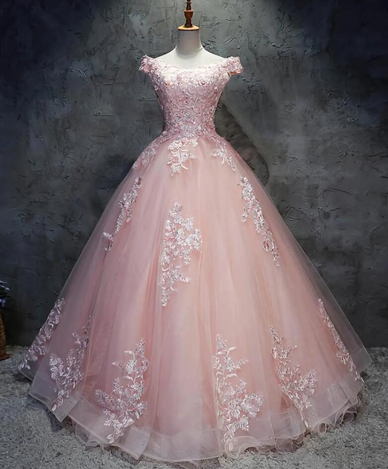 Vintage Ball Gown Strapless Pink Tulle Ruffles Sweet 16 Dresses B111