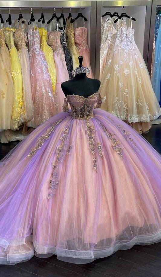 Off Shoulder Ball Gown Long Prom Dresses on Luulla