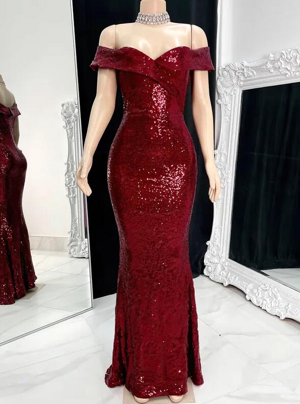 Sexy Sheath Sequin Prom Dress Ankle Length Birthday Outfits P772 main image 1